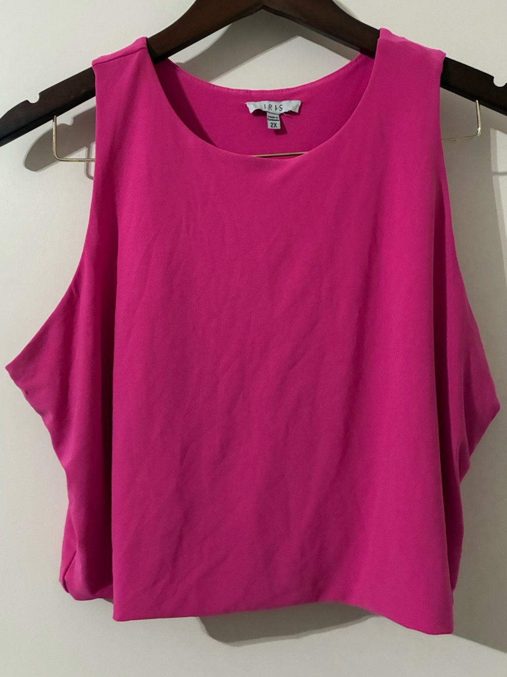 IRIS Hot Pink Sleeveless Crop Tank Top Plus Size 2X